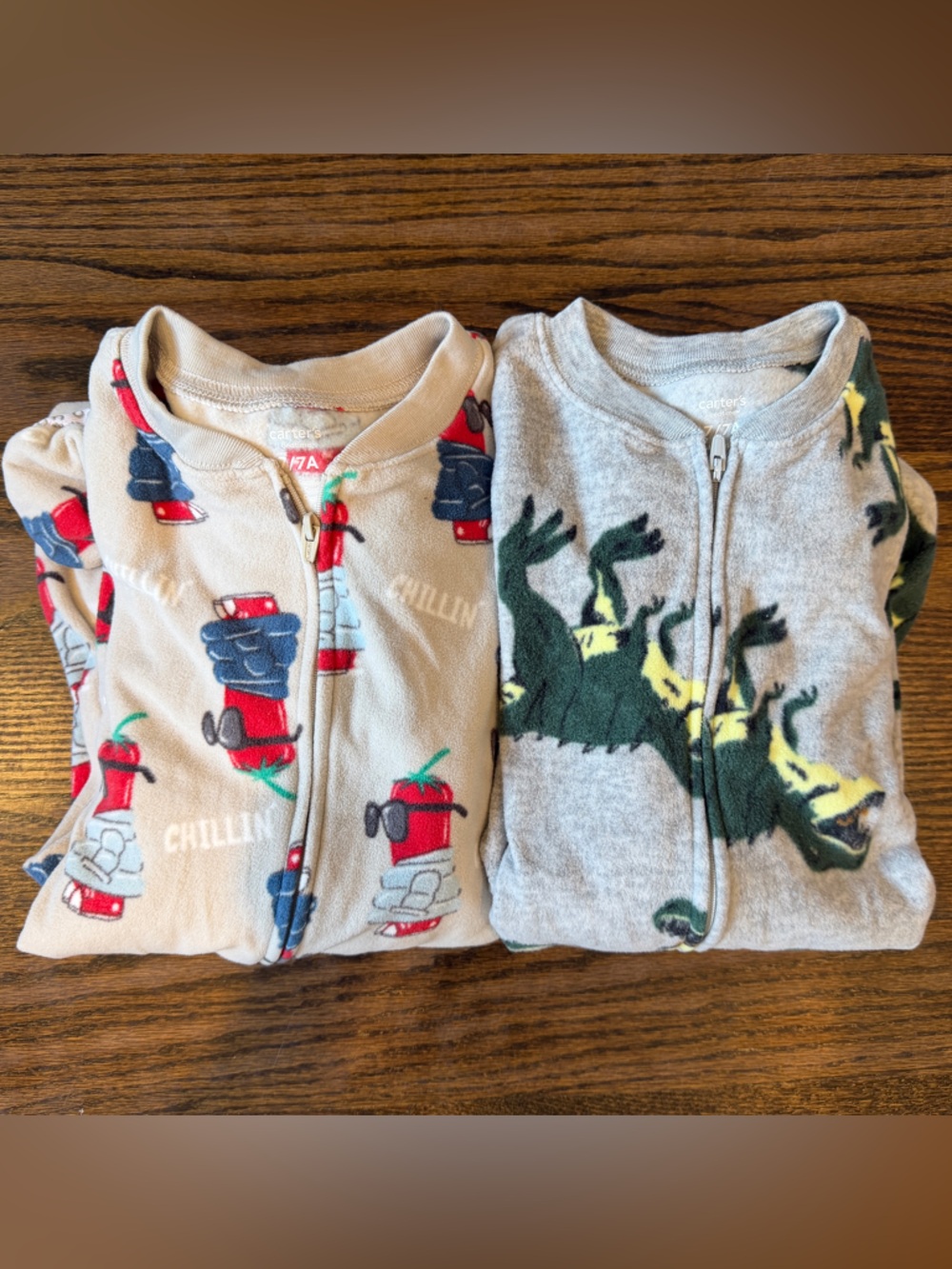 NWOT!! LOT OF 2 Old Navy Kids Fleece Pajama Zip-Up Footie Pajamas